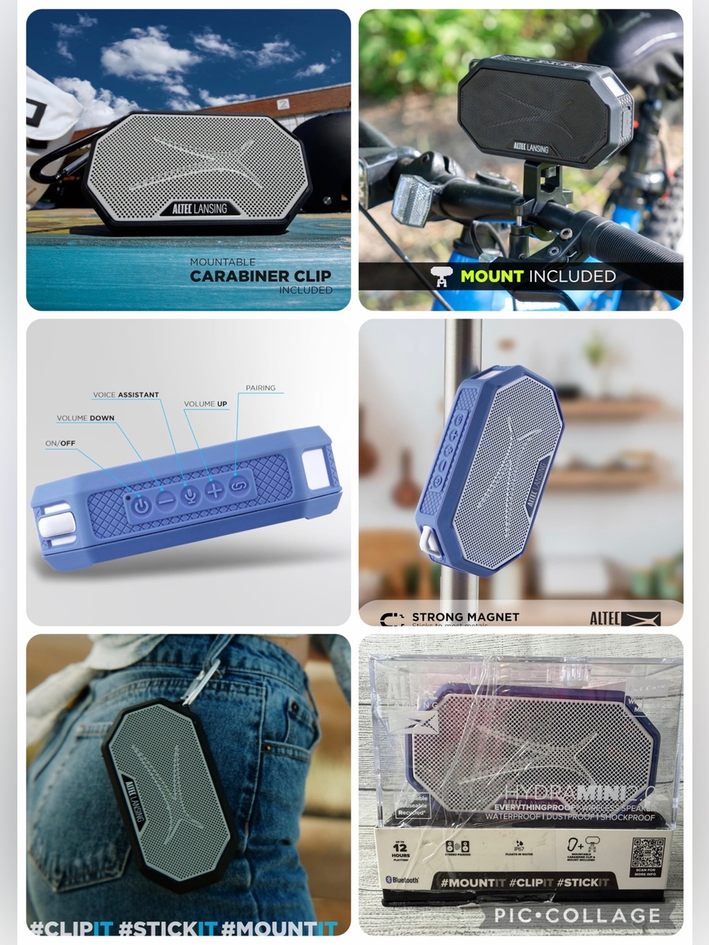 Altec Lansing Portable Bluetooth Speaker - Perwinkle/Black